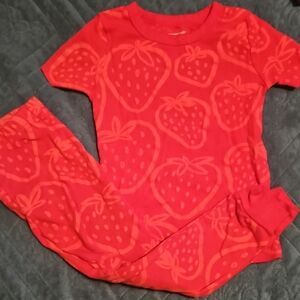 5/$10 Strawberry Print Red Kids Pajamas